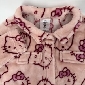 Hello Kitty Pink Plush Pajama Top XL‎ Fuzzy Lounge Sleepwear Sanrio